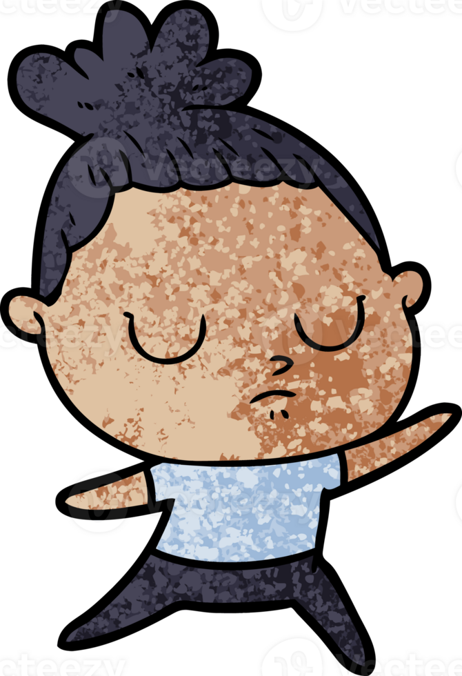 cartoon calm woman drawing png