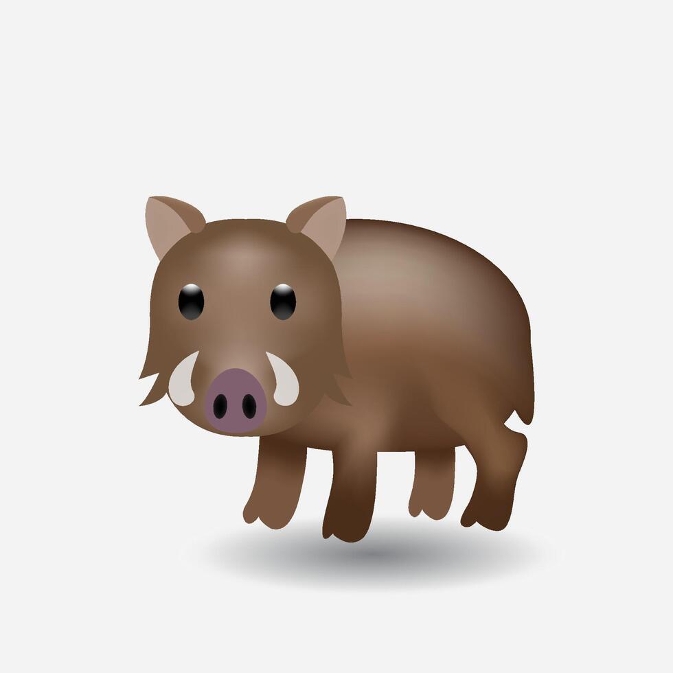 Wild boar emoji illustration. Wild boar emoji isolated on background. vector