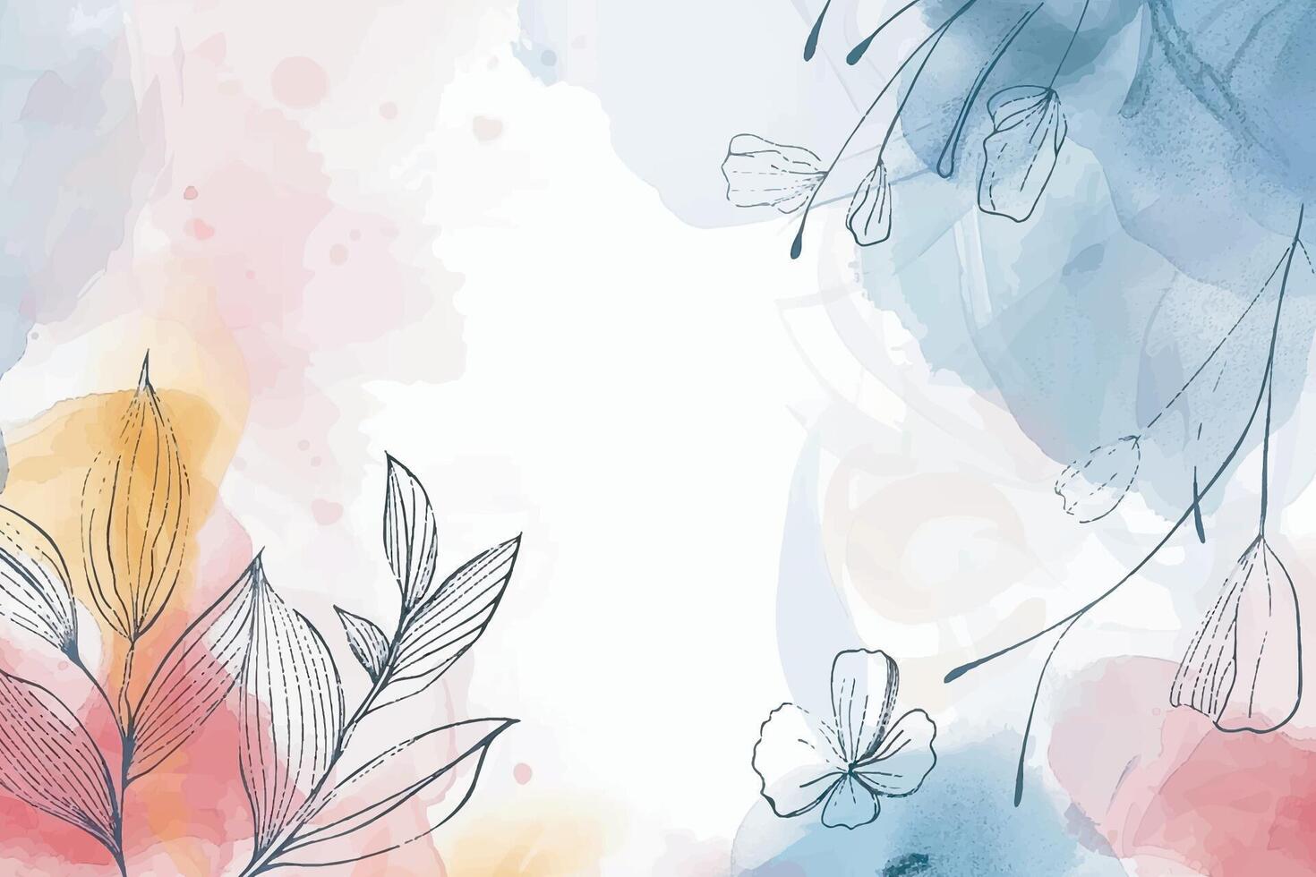Hand drawn pastel color floral background vector