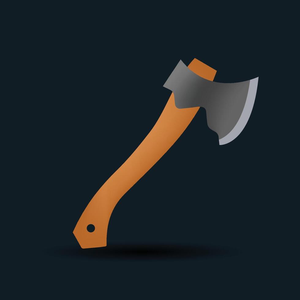 Axe emoji illustration isolated on background. 3d illustration. vector