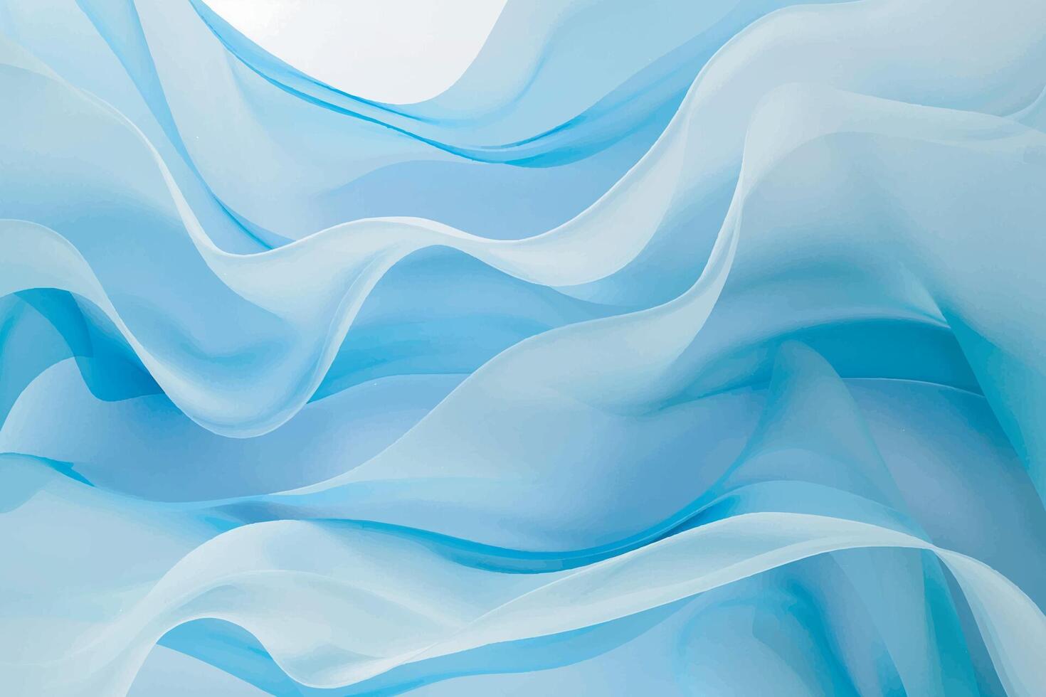 Blue color wavy background with paper cut style vector