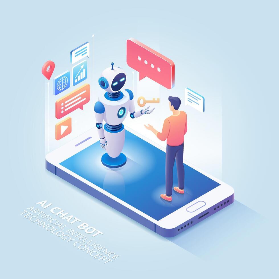 Artificial intelligence Ai Chat Bot technology concept vector