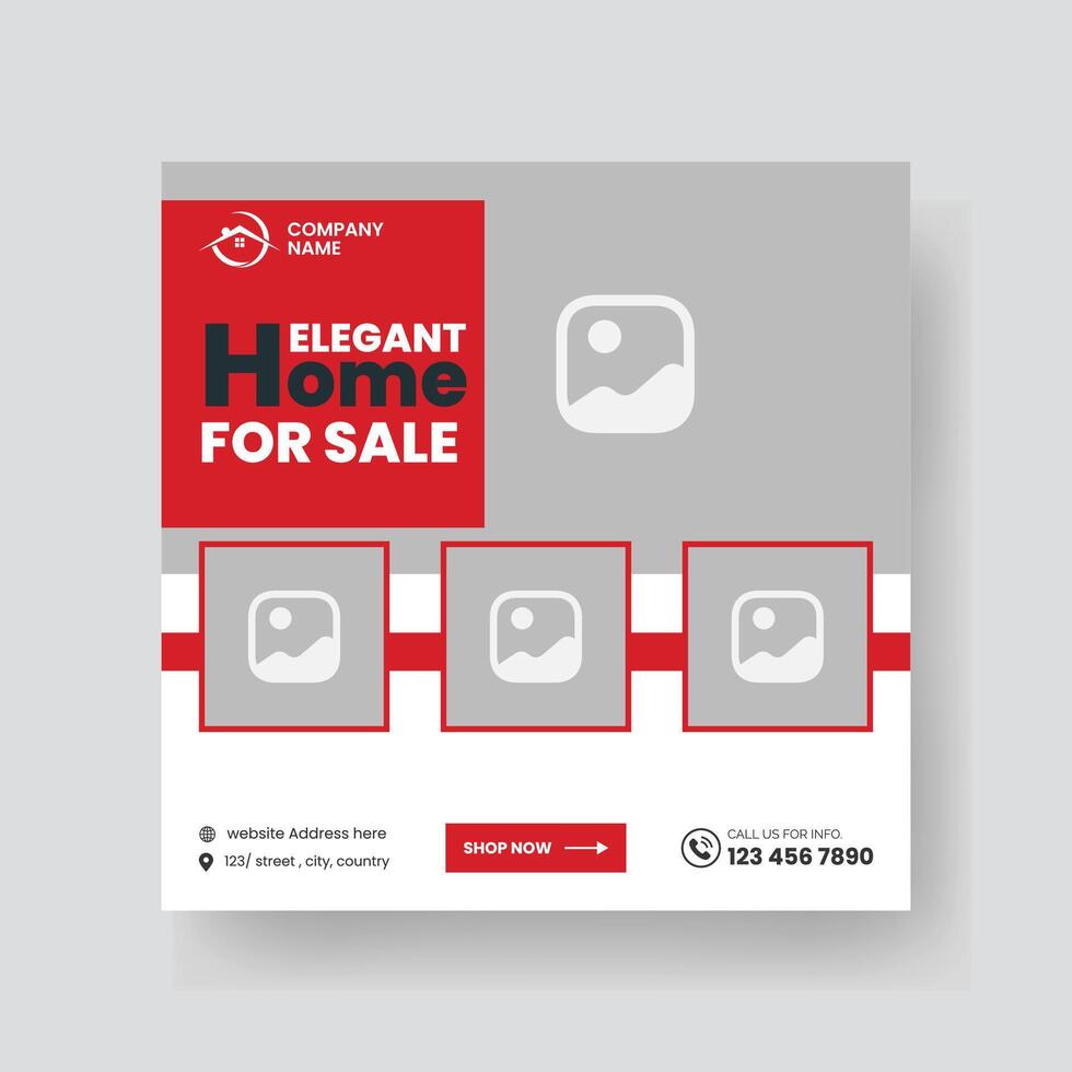 Modern Real state Home rent social media post Sale or carousel design template vector
