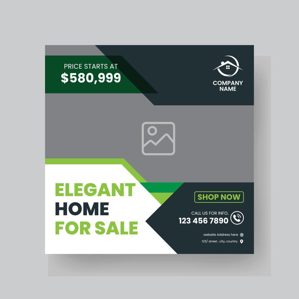 Modern Real state Home rent social media post Sale or carousel design template vector