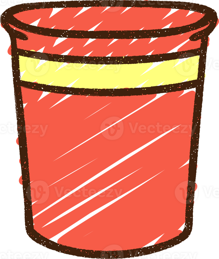 a red bucket with yellow stripes png