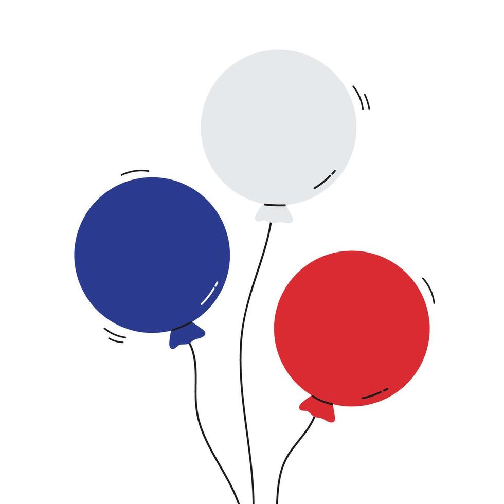 Blue, white and red balloons vector