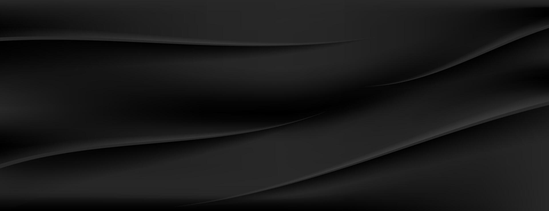 Abstract black fabric background with elegant lines texture vector