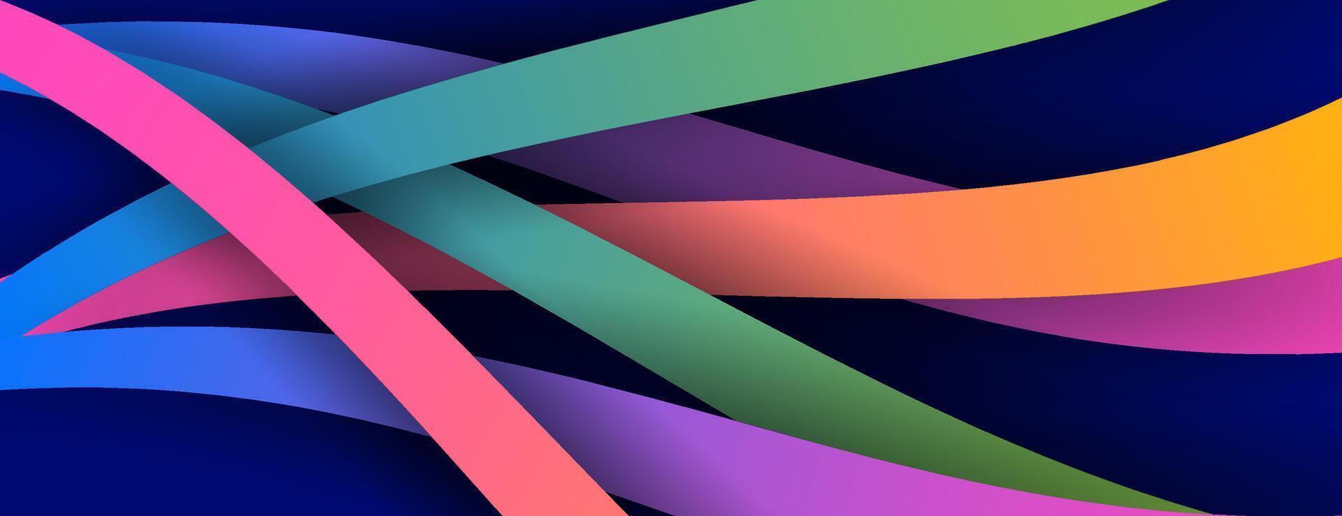 overlapping colorful wave paper background vector