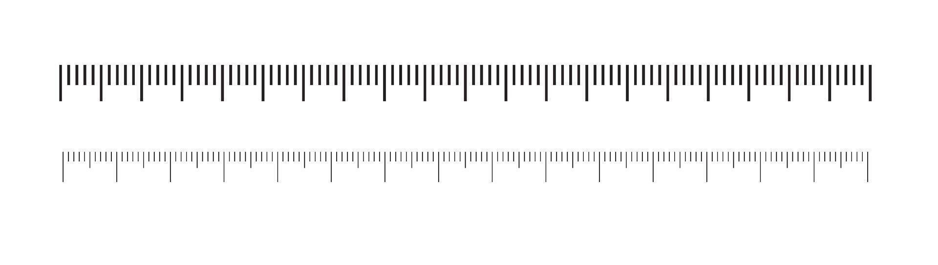 Measuring scale, marking for ruler, marks for tape measure, thermometer scale. Template for a ruler vector