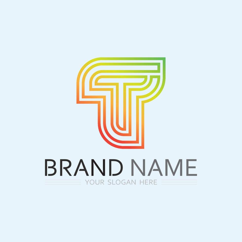 letter T logo image and font T design graphic vector