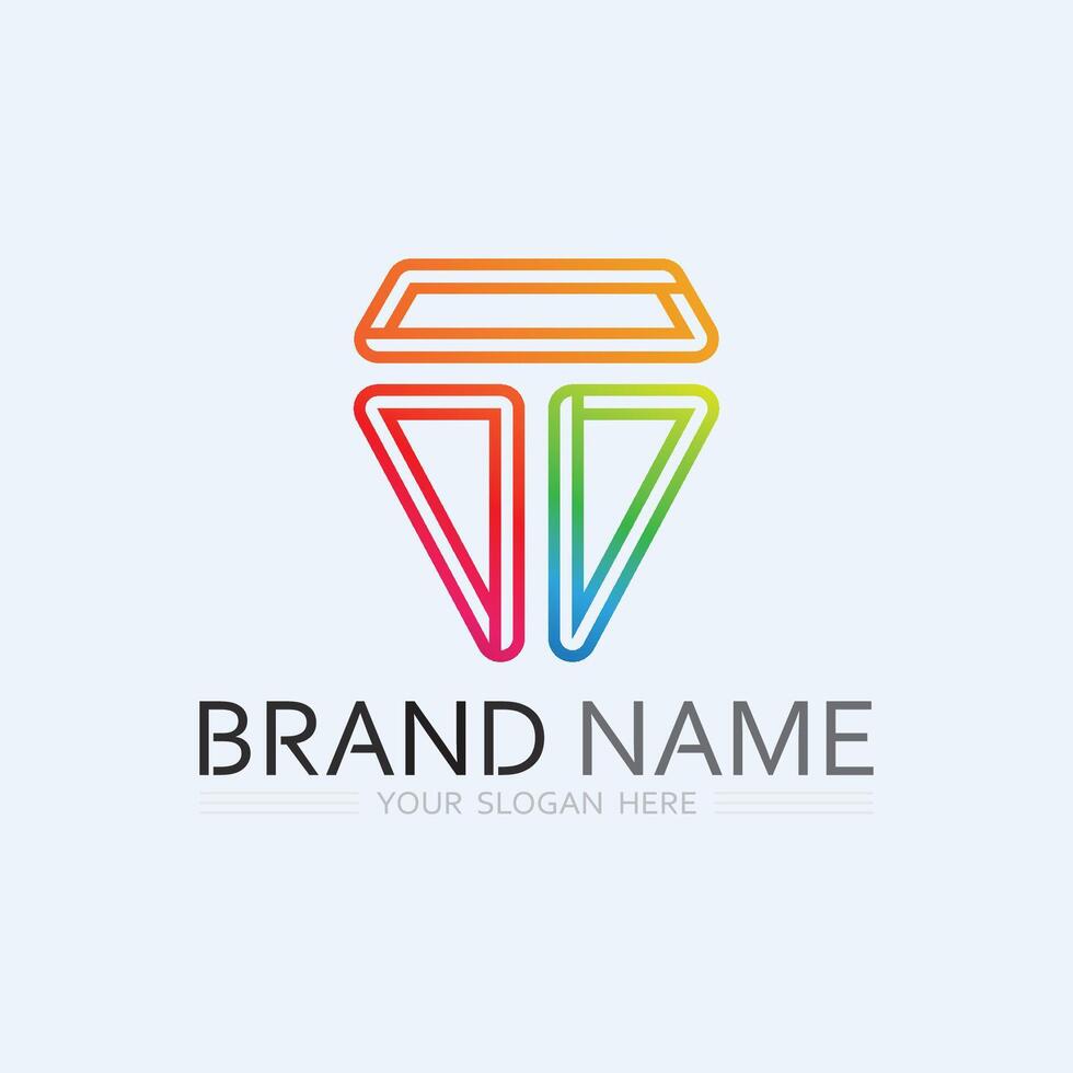 letter T logo image and font T design graphic vector