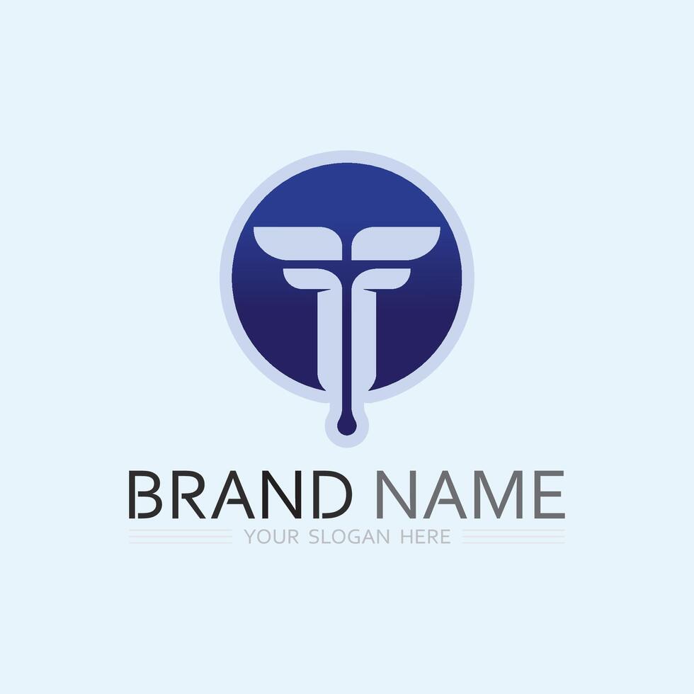 letter T logo image and font T design graphic vector