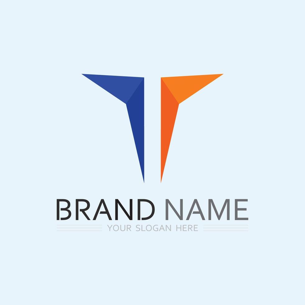 letter T logo image and font T design graphic vector