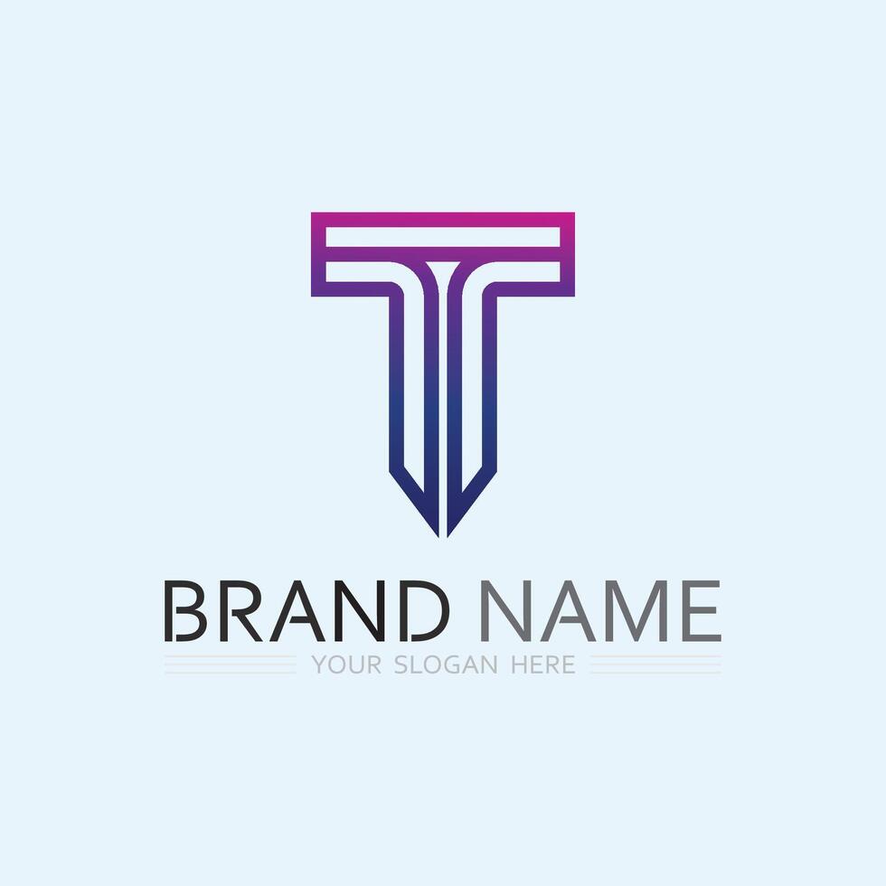 letter T logo image and font T design graphic vector