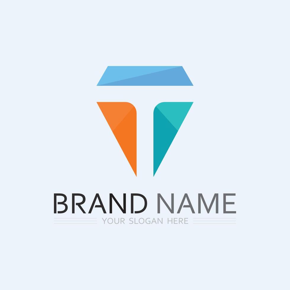 letter T logo image and font T design graphic vector