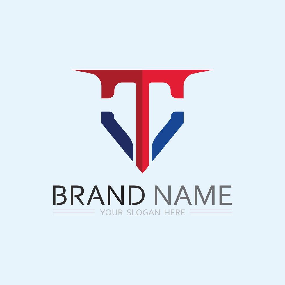 letter T logo image and font T design graphic vector