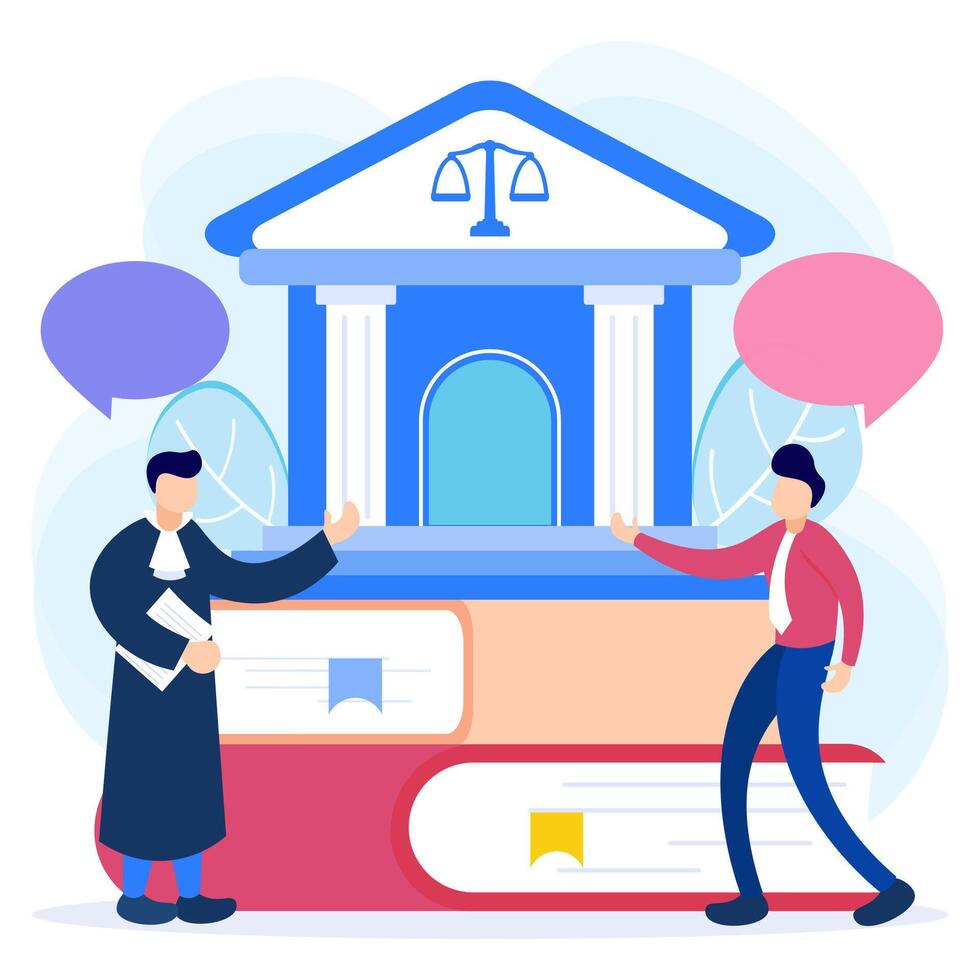Illustration graphic cartoon character of law and justice vector
