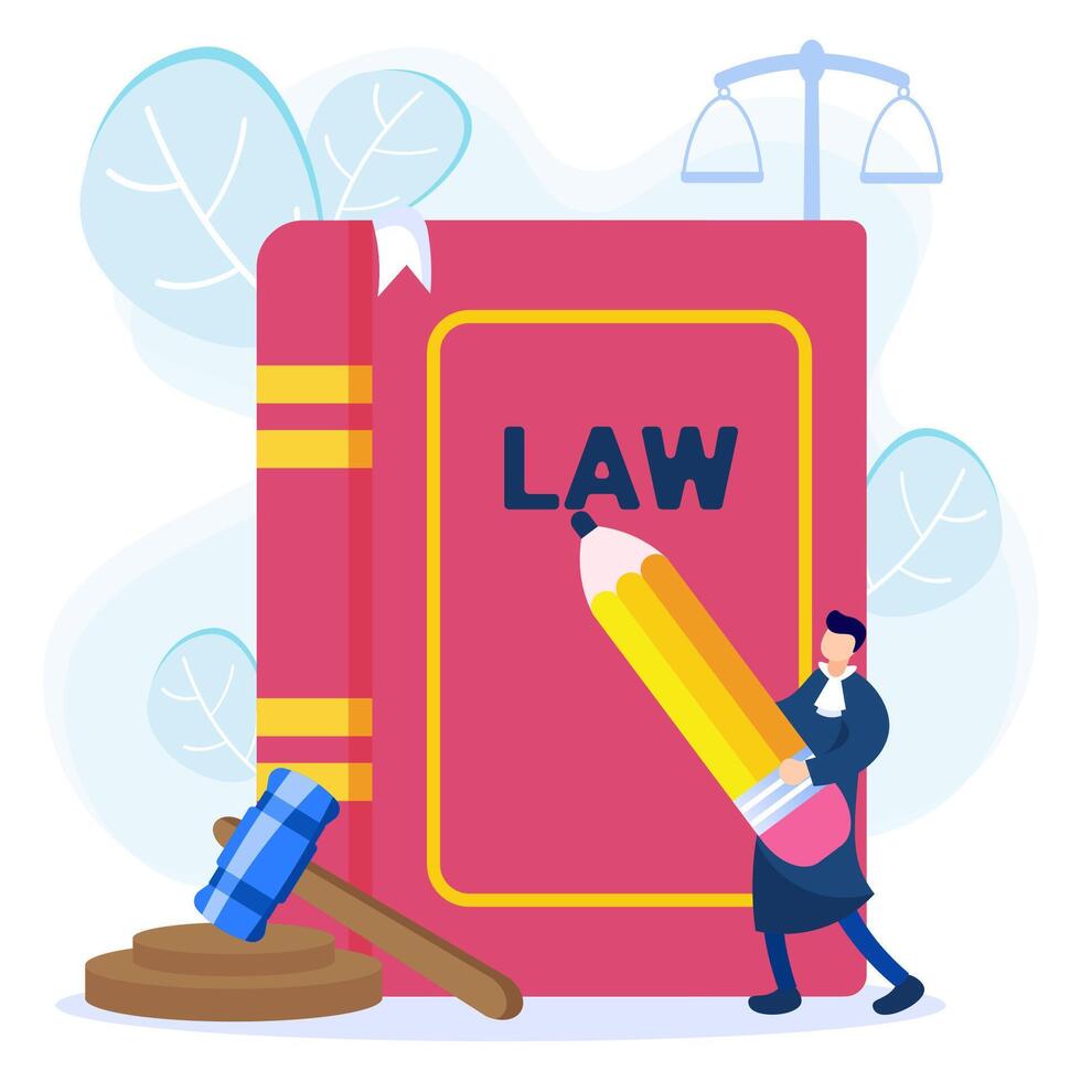 Illustration graphic cartoon character of law and justice vector
