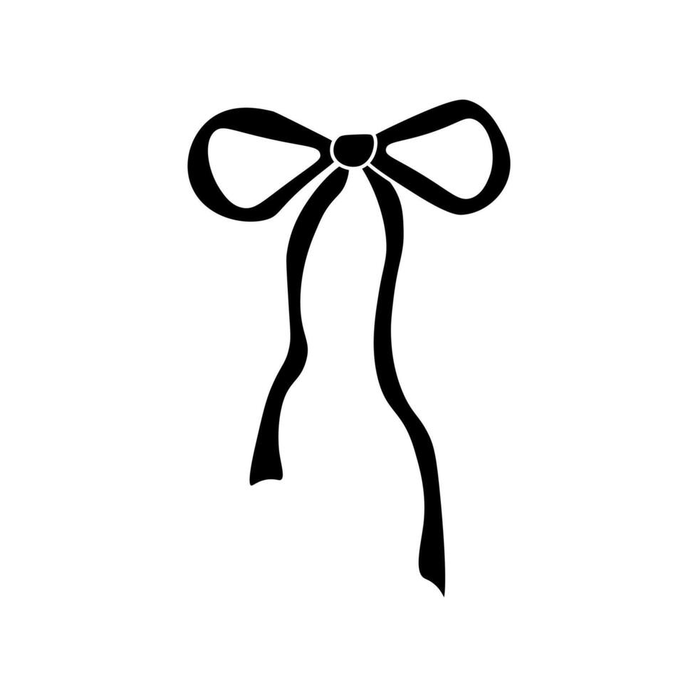 Cute simple bow. Bowknot for hair decor. Trendy girls hair braiding accessorie vector