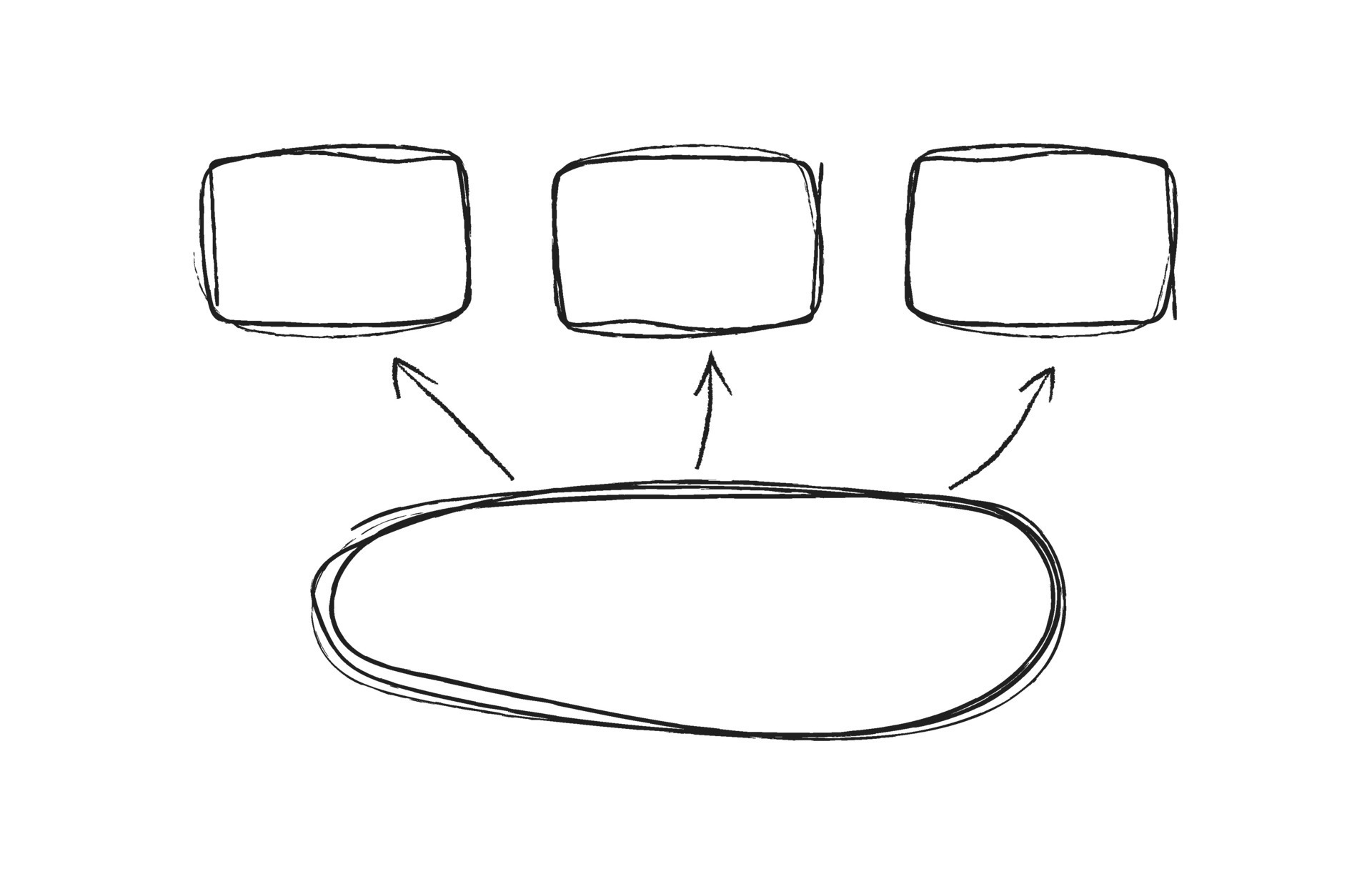 Hand-drawn process flowchart diagram. Elements for infographics. Arrows ...