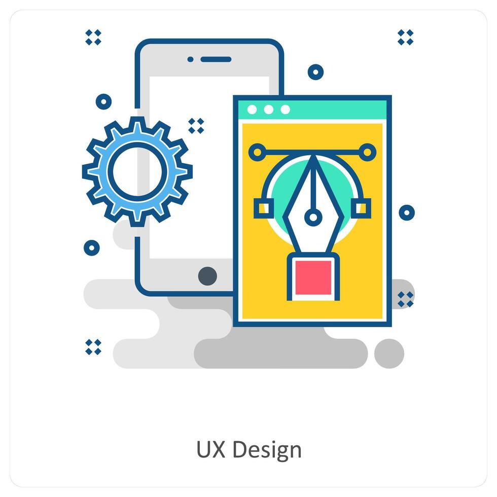 UX design and Mobile icon concept vector