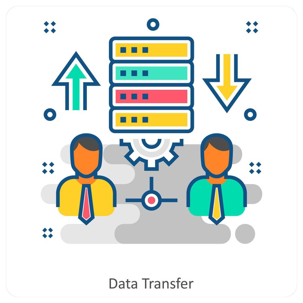 Data Transfer and Database icon concept vector