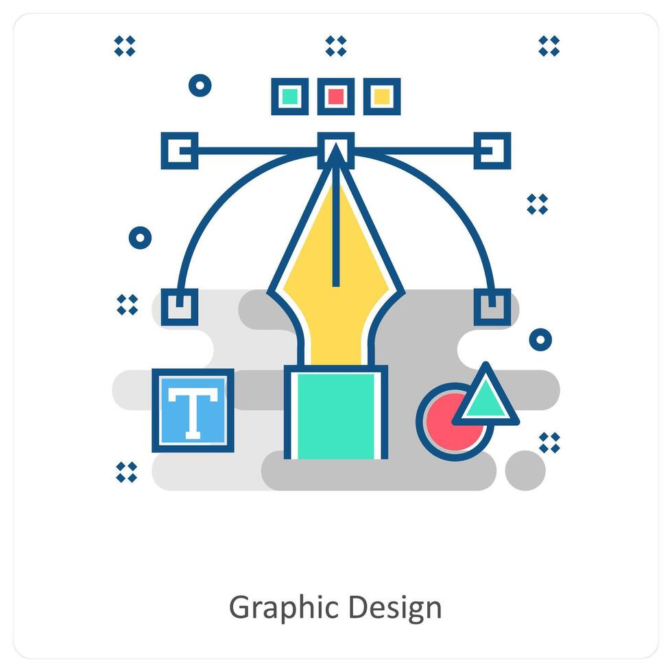 Graphic Design and Curves icon concept vector