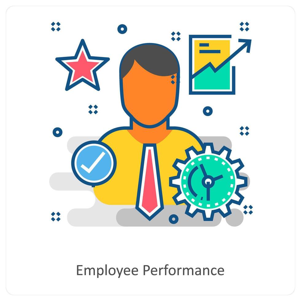 Employee Performance and Worker icon concept vector