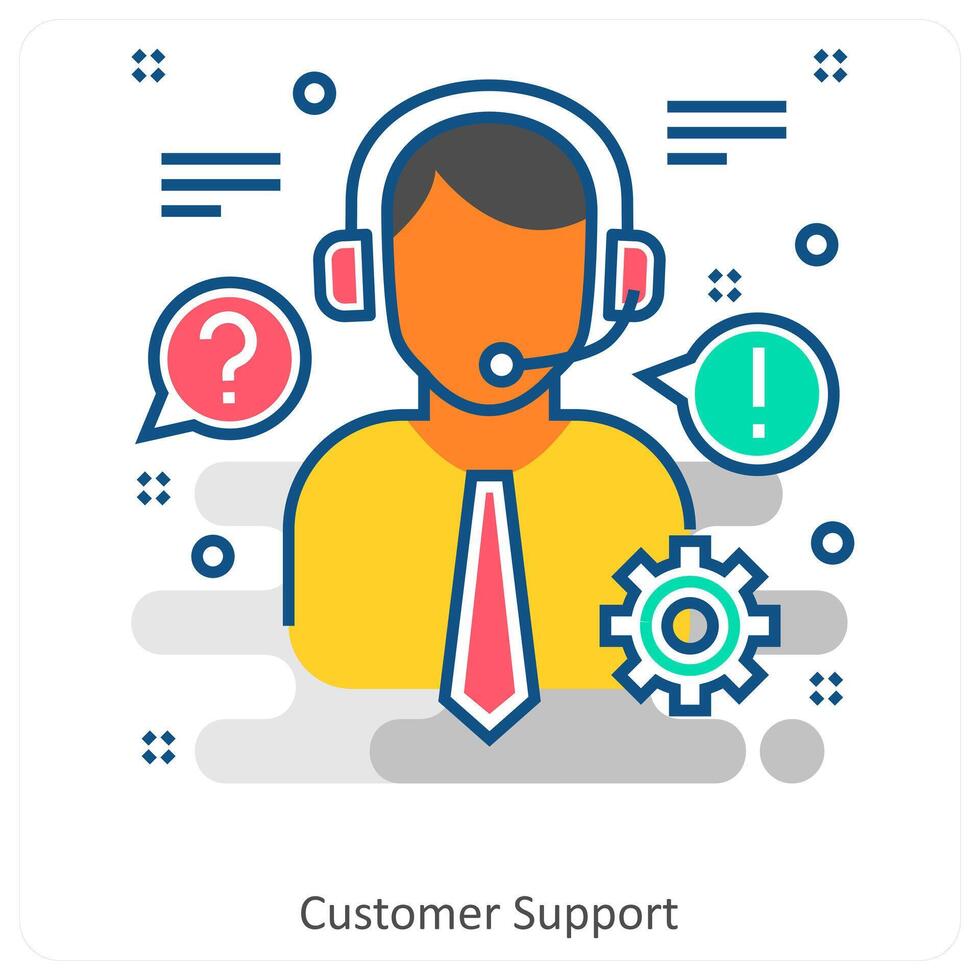 Customer support and support icon concept vector