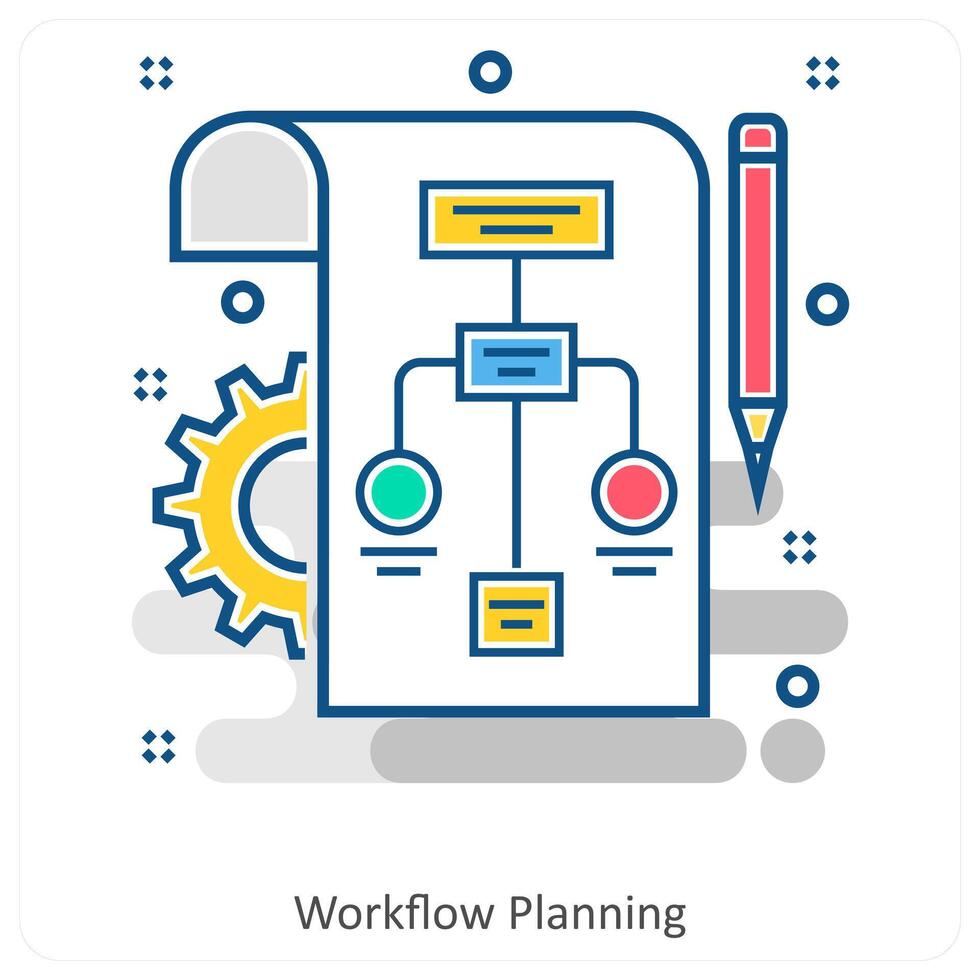 Workflow planning and details icon concept vector