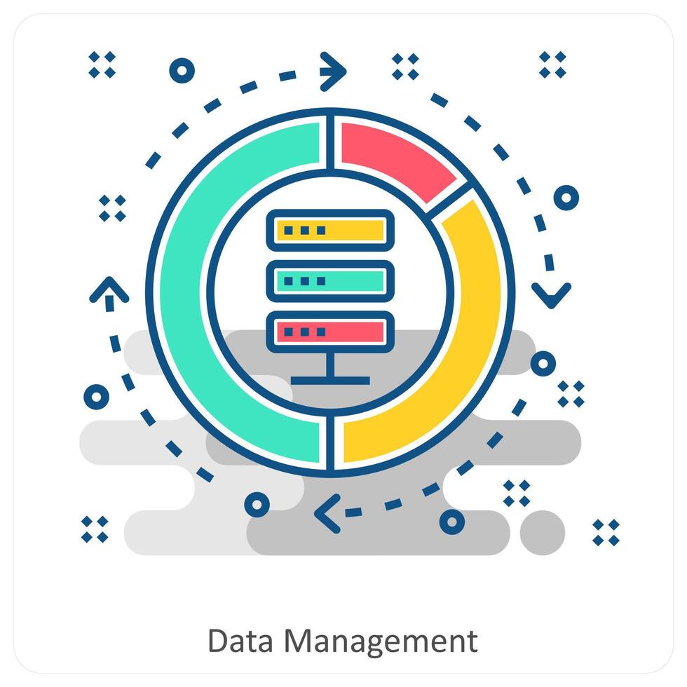 Data Management and cloud server icon concept vector