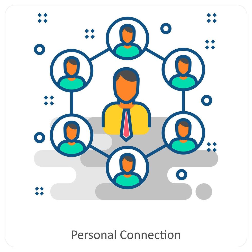 Personal connection and business icon concept vector