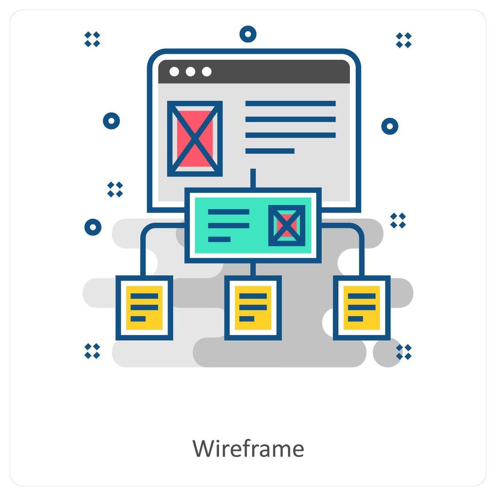Wireframe and Details icon concept vector