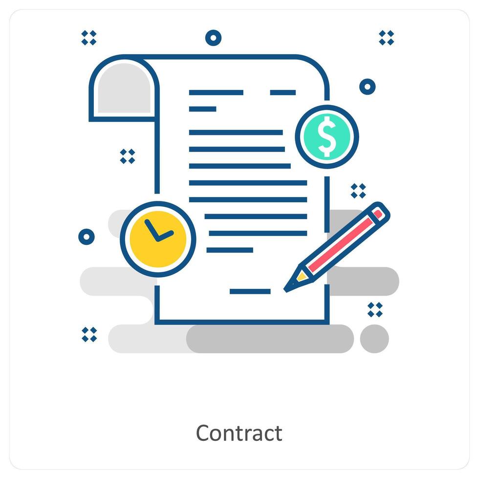 Contract and Deal icon concept vector