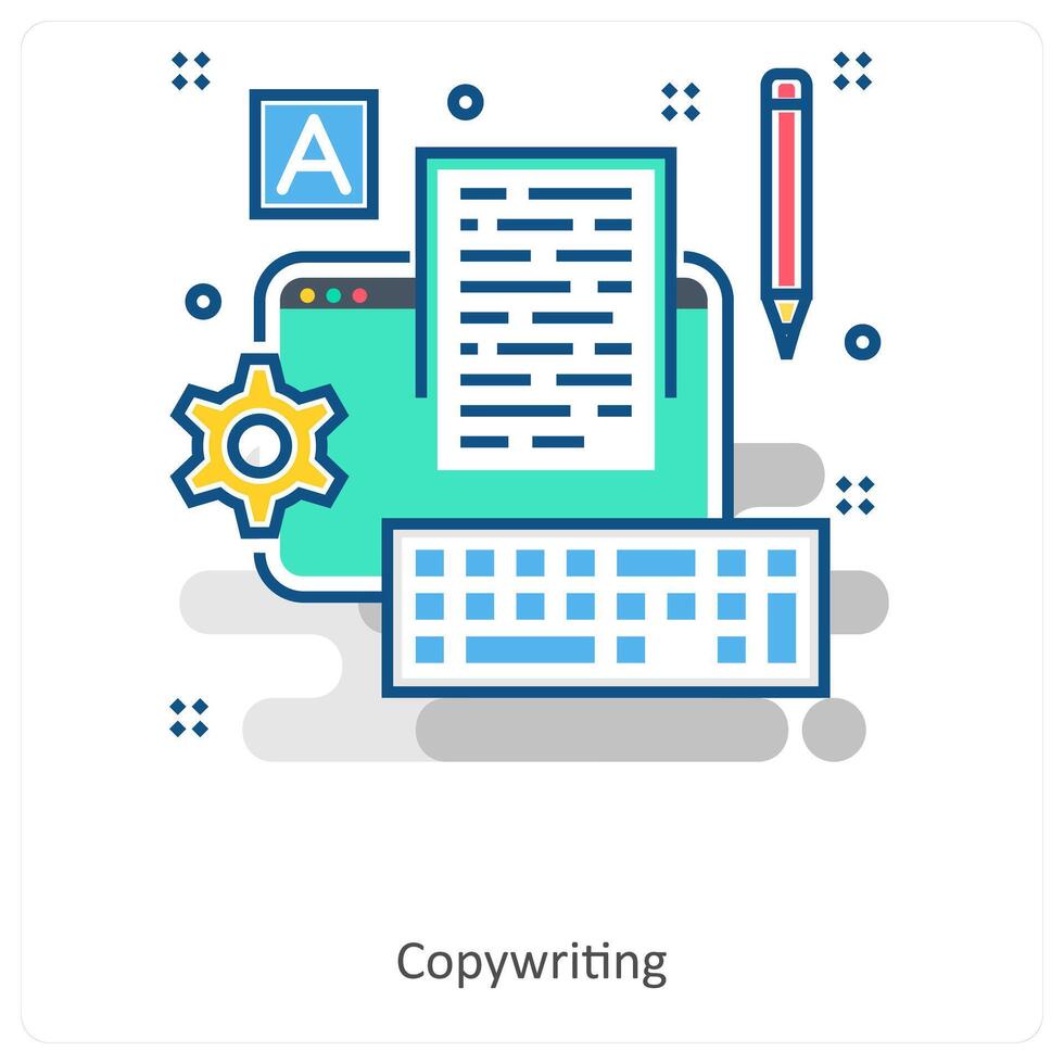 Copywriting and Software icon concept vector