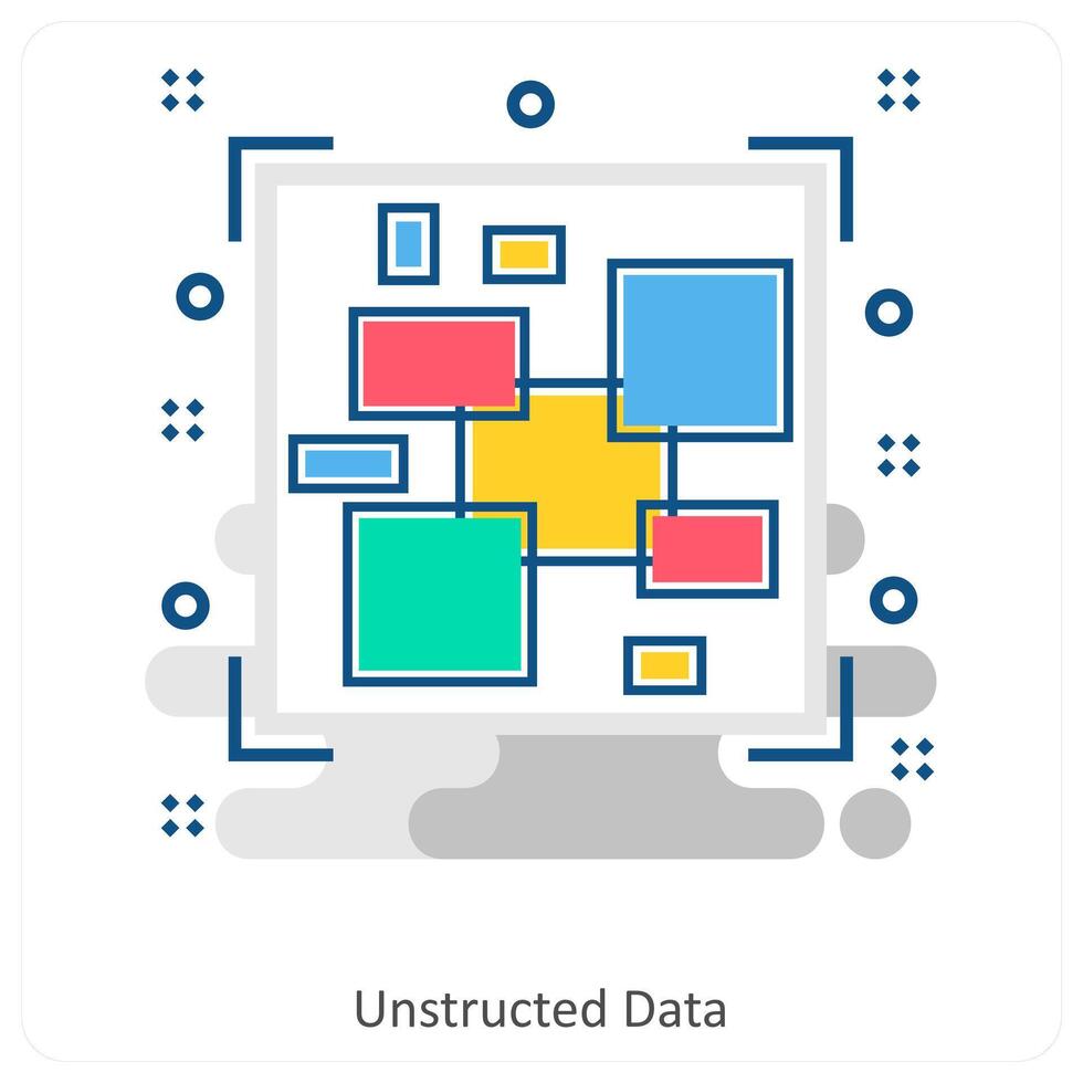 Unstructed Data and Details icon concept vector