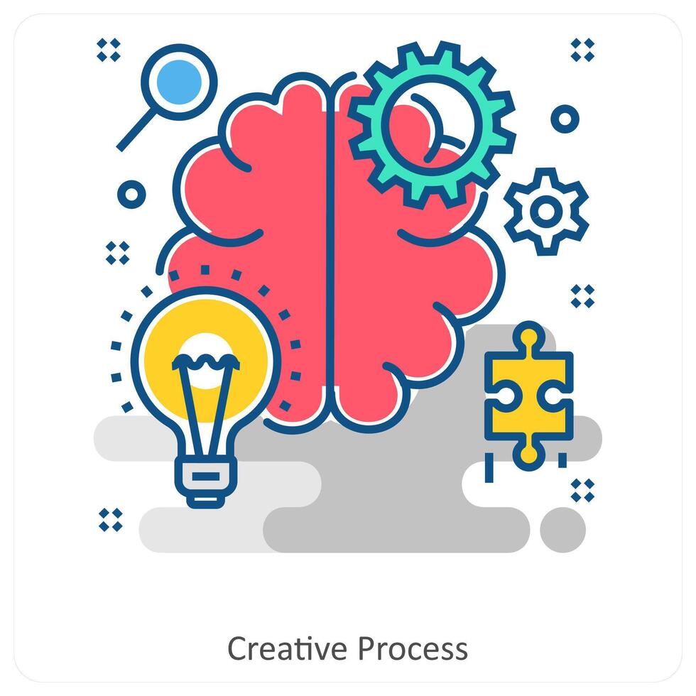 Creative Process and Mind Power icon concept vector