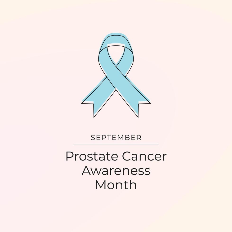 Prostate Cancer Awareness Month. Line art design. line ribbon. Good for usage template. eps 10. vector