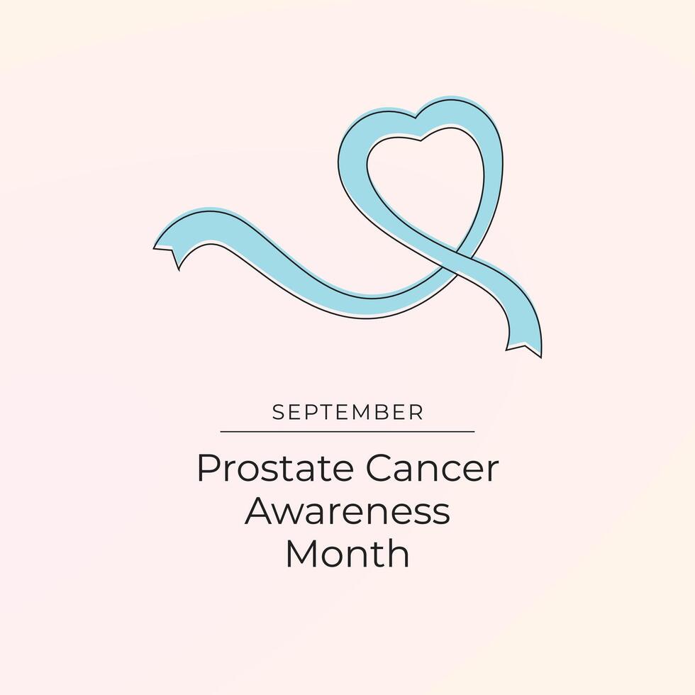 Prostate Cancer Awareness Month. Line art design. line ribbon. Good for usage template. eps 10. vector