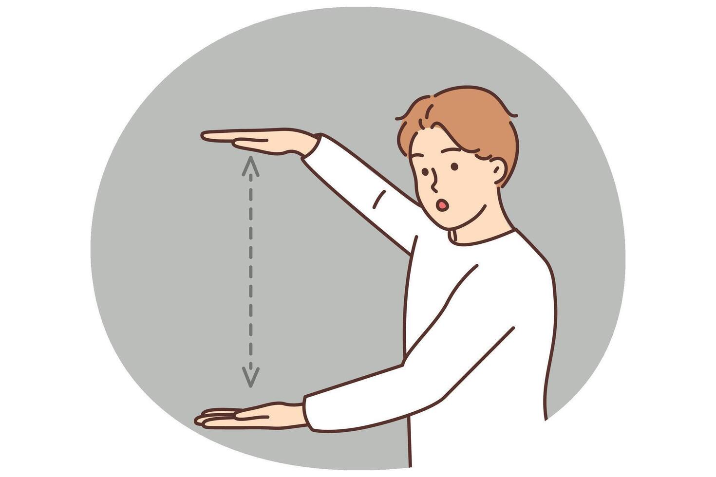 Man showing distance with hands vector