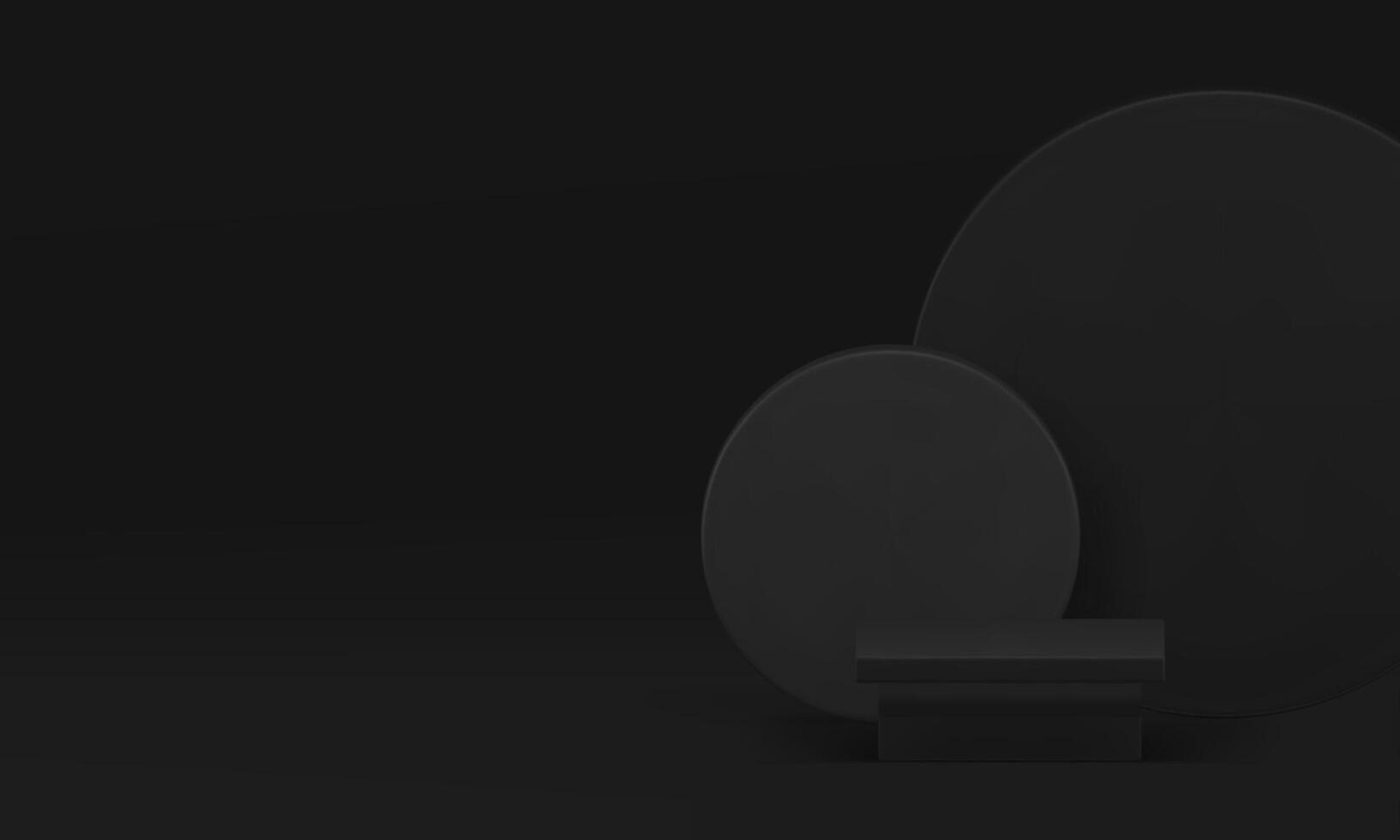 Black 3d showcase squared podium mock up for promo presentation realistic illustration vector