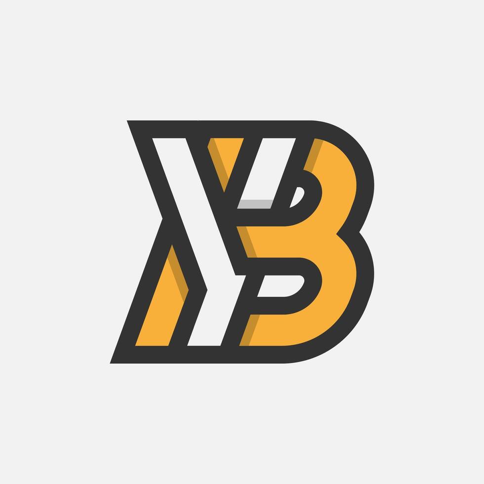 Letter BY or YB Logo, Monogram Logo letter B with Y combination, design logo template element, illustration vector