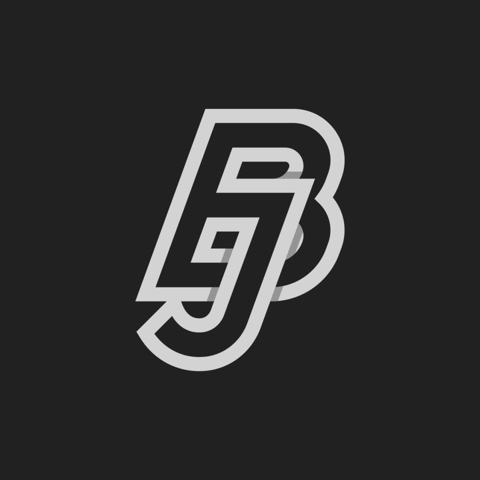 Letter BJ or JB Logo, Monogram Logo letter B with J combination, design logo template, illustration vector