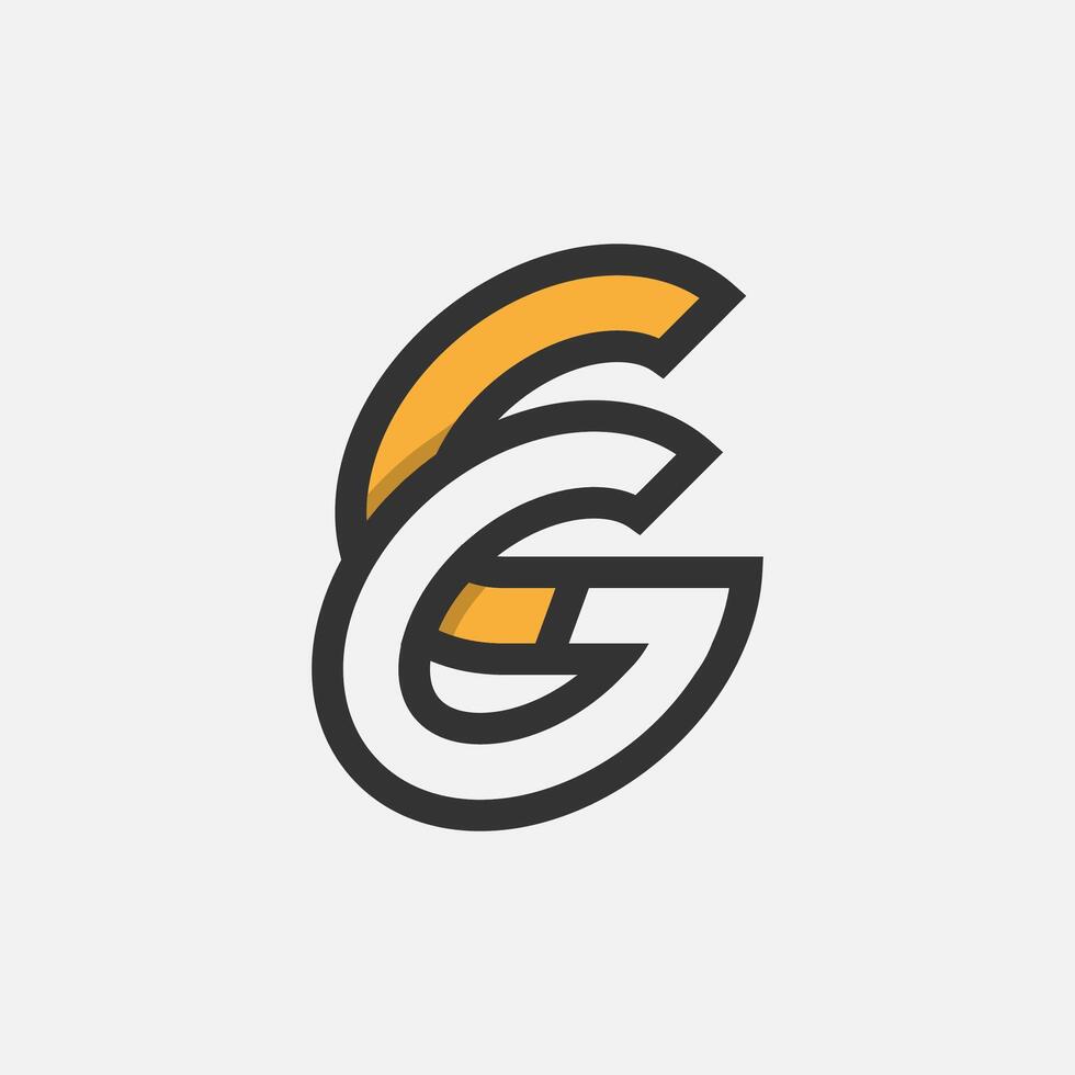 Letter CG or GC Logo, Monogram Logo letter C with G combination, design logo template element, illustration vector