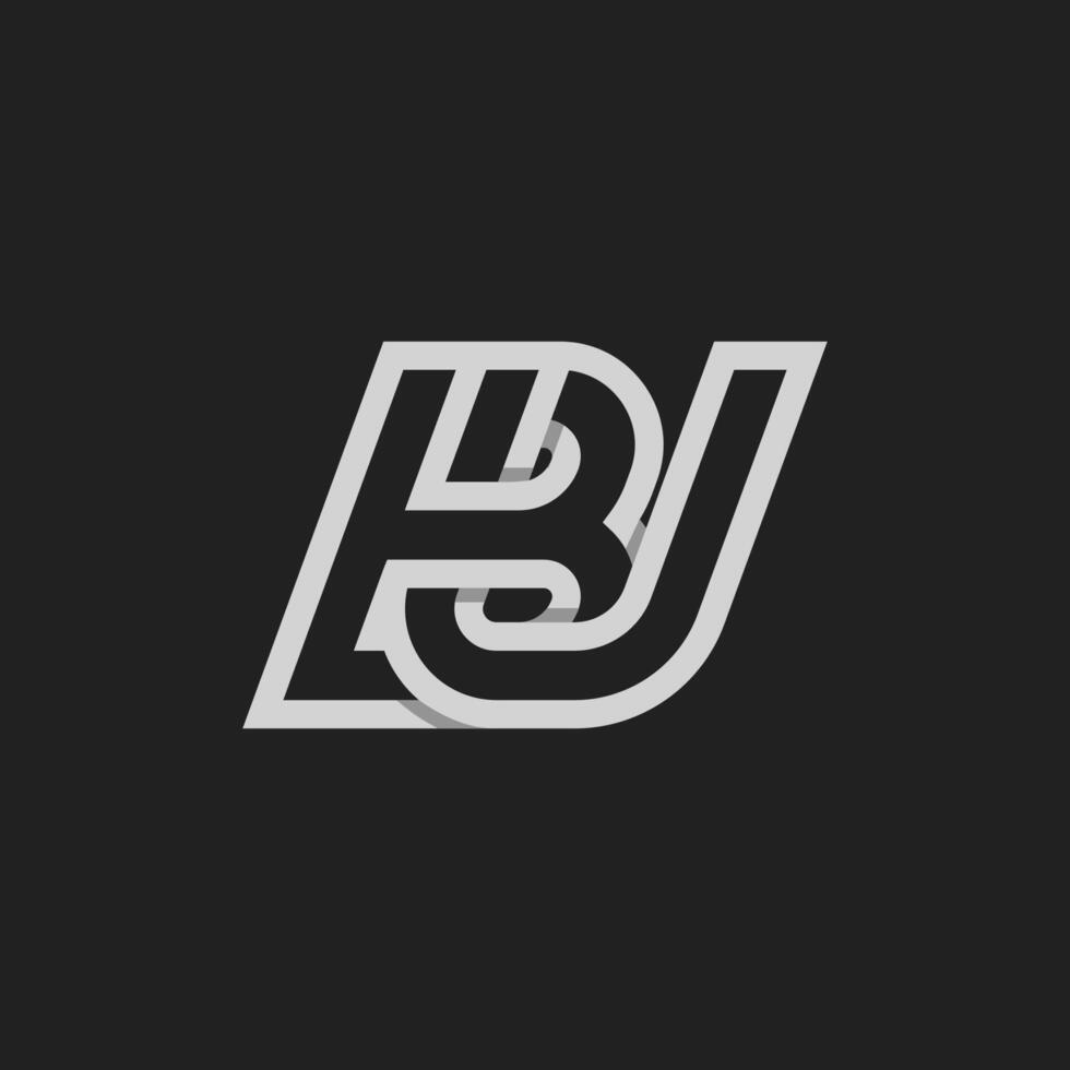 Letter BU or UB Logo, Monogram Logo letter B with U combination, design logo template, illustration vector