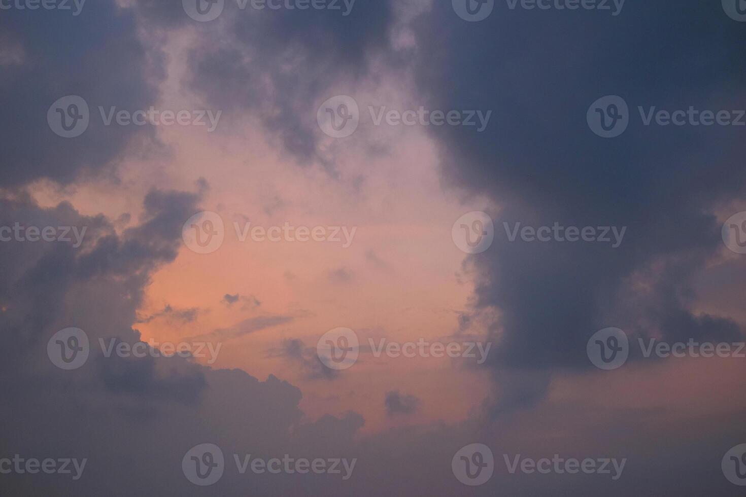 The atmosphere of the evening sky before sunset on a beach in Tegal photo