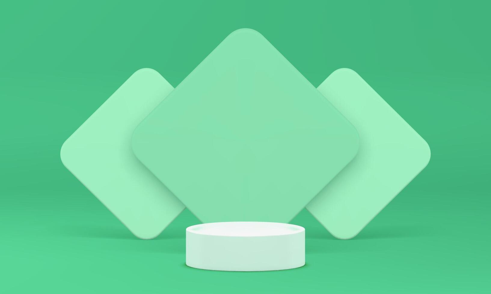 3d podium pedestal light green geometric showcase realistic illustration vector