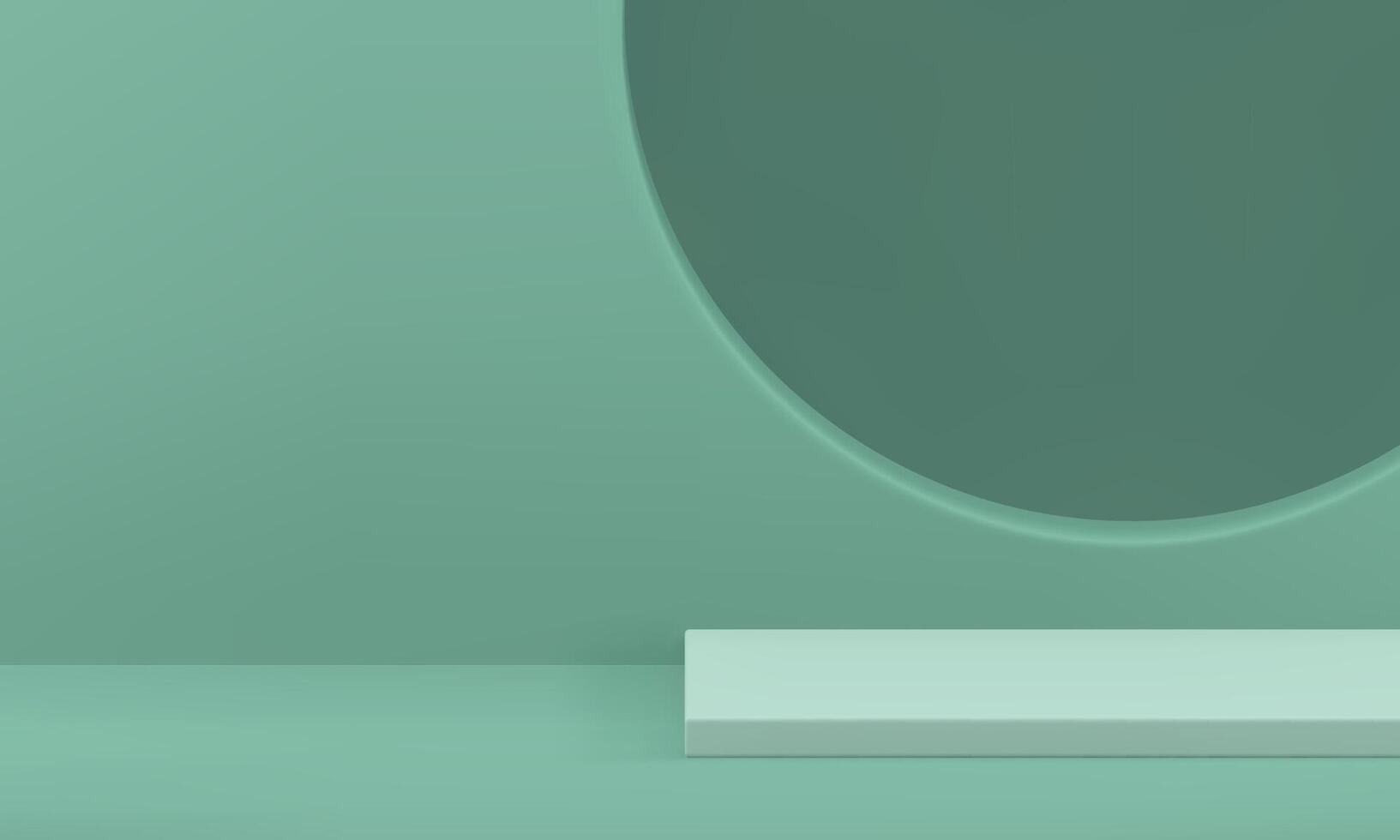 Light green 3d advertising space podium pedestal display realistic illustration vector