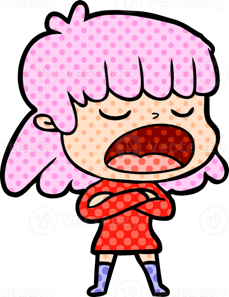 cartoon woman talking loudly drawing png