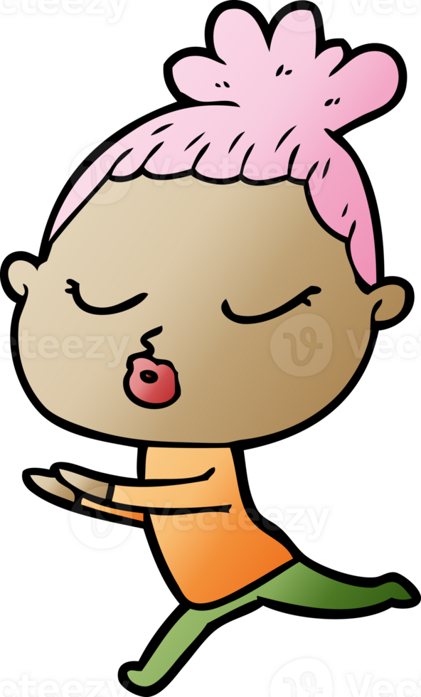 cartoon calm woman drawing png